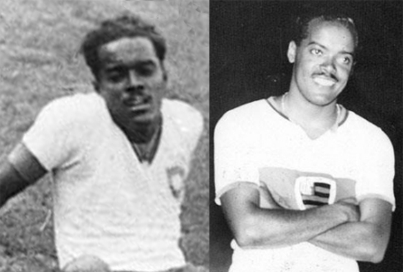 Fotografia real de época de Leônidas da Silva, o 'Diamante Negro', vestindo o Manto Sagrado do Flamengo. Contratado na gestão do presidente José Bastos Padilha ao lado de Domingos da Guia, Leônidas marcou 153 gols pelo clube, encantou as páginas cor-de-rosa do Jornal dos Sports de Mário Filho e comandou o título carioca de 1939. (Fonte Oficial: Diário Lance! & Jornal dos Sports (Acervo Histórico) · Fotografia de Imprensa da Época / Acervo Diário Lance!)